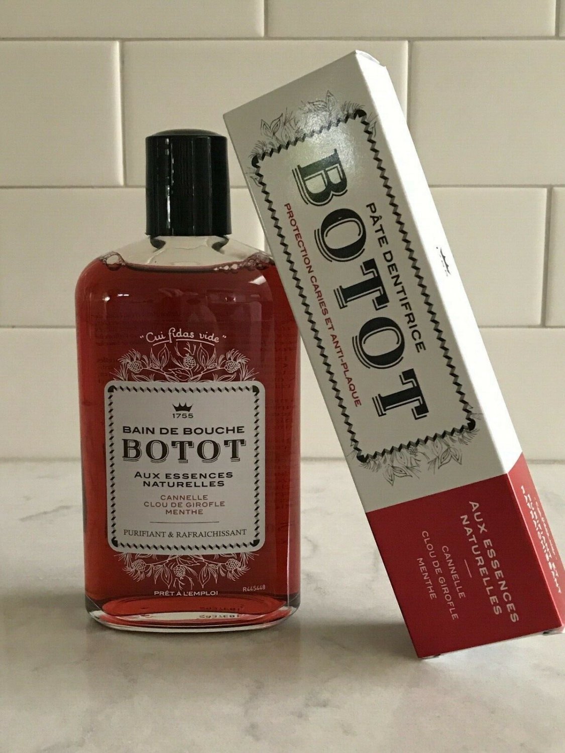 BOTOT Mouthwash & Toothpaste Combo - Cinnamon, Gillyflower, Ginger - From France