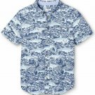 Vineyard Vines For Target Boys School Sharks Short Sleeve Button Down Shirt 5T S