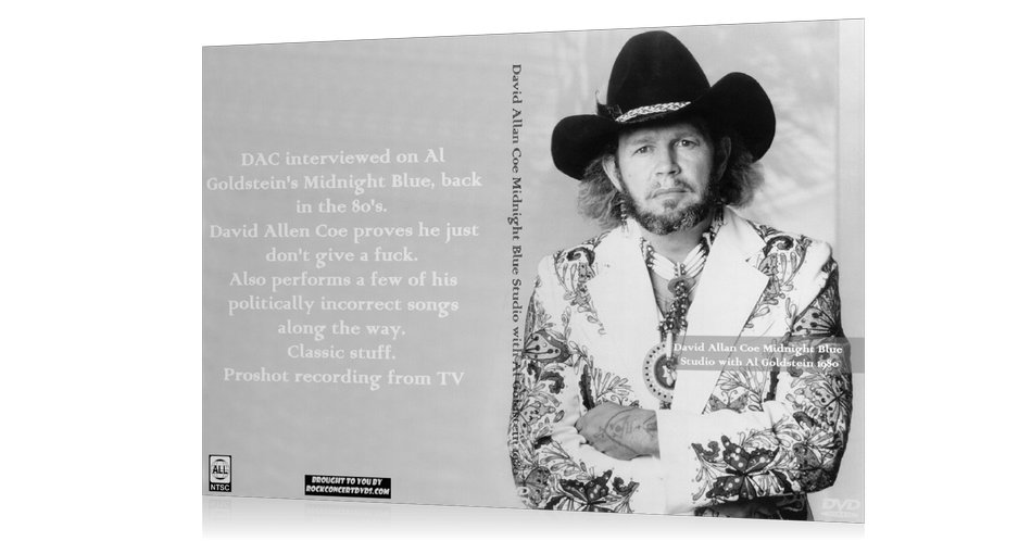 David Allan Coe 1980 Midnight Blue Studio with Al Goldstein DVD