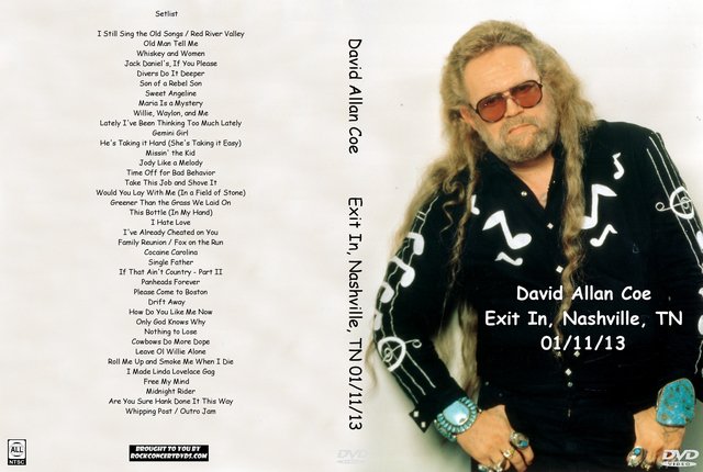 David Allan Coe 2013-01-11 Exit In, Nashville, TN DVD