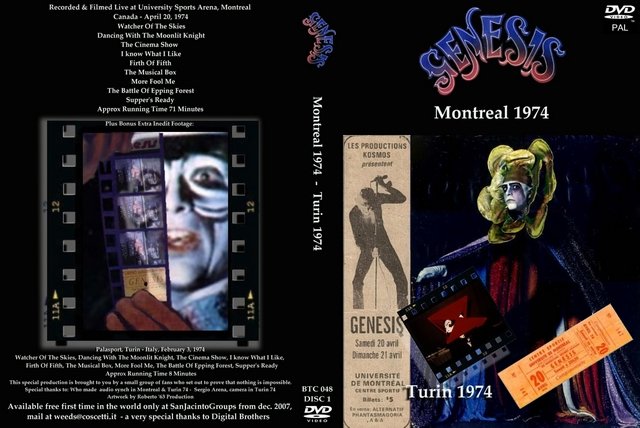 Genesis 1974 Canada Italy DVD