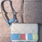 Coach Wristlet Canvas Monogram Stripe Blue Red Green White 4"x 6"Excellent!+!+!Â
