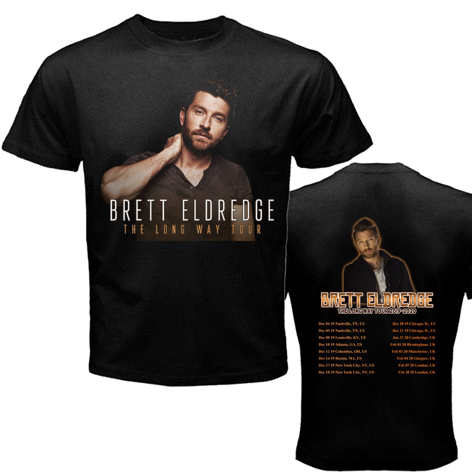 BRETT ELDREDGE - THE LONG WAY TOUR 2019 - 2020 Concert Album T-Shirt Size Adult S-5XL Kids Babys