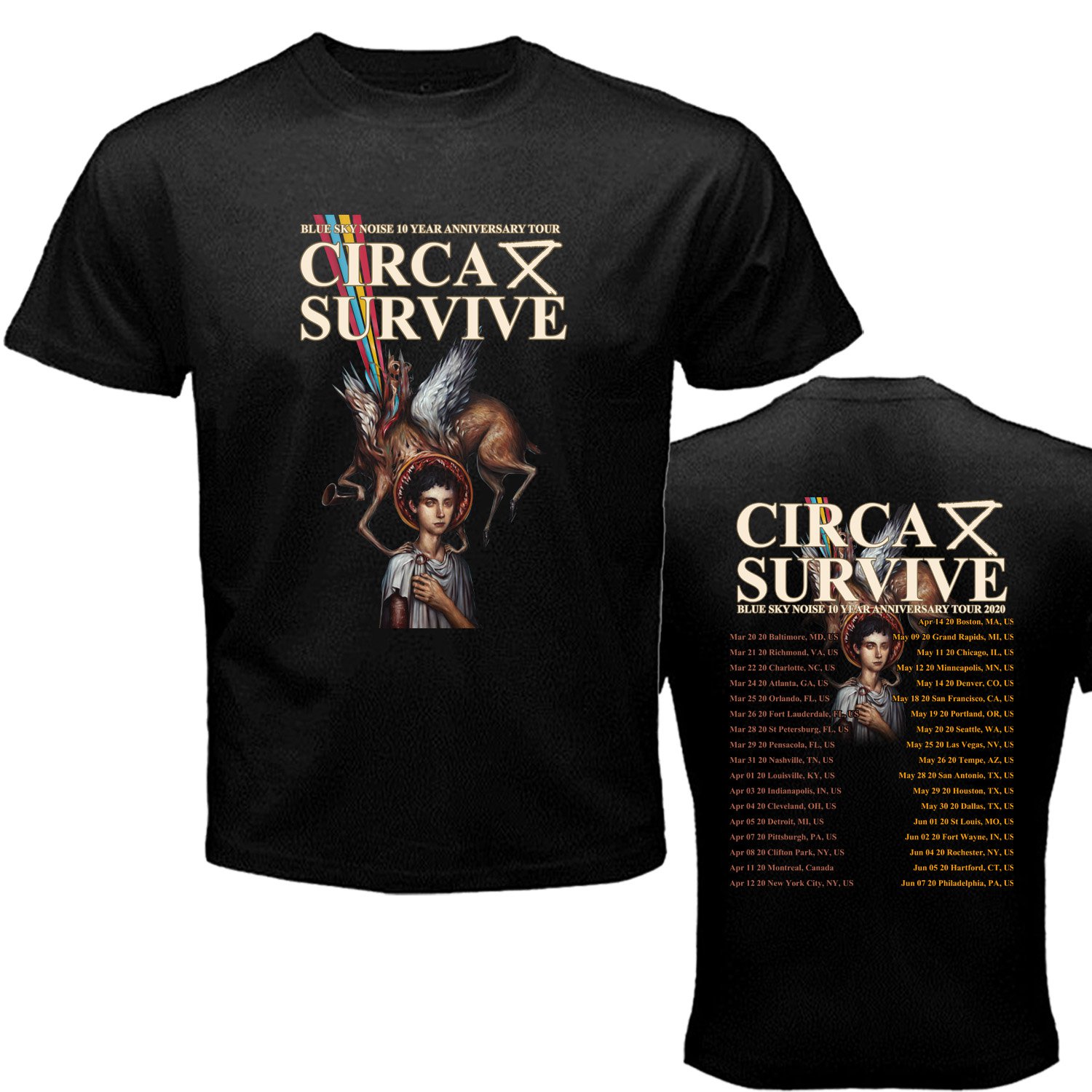 CIRCA SURVIVE&acirc;��BLUE SKY NOISE 10 YEAR TOUR 2020 Album T-Shirt Adult S-5XL Kids Toddler Babys
