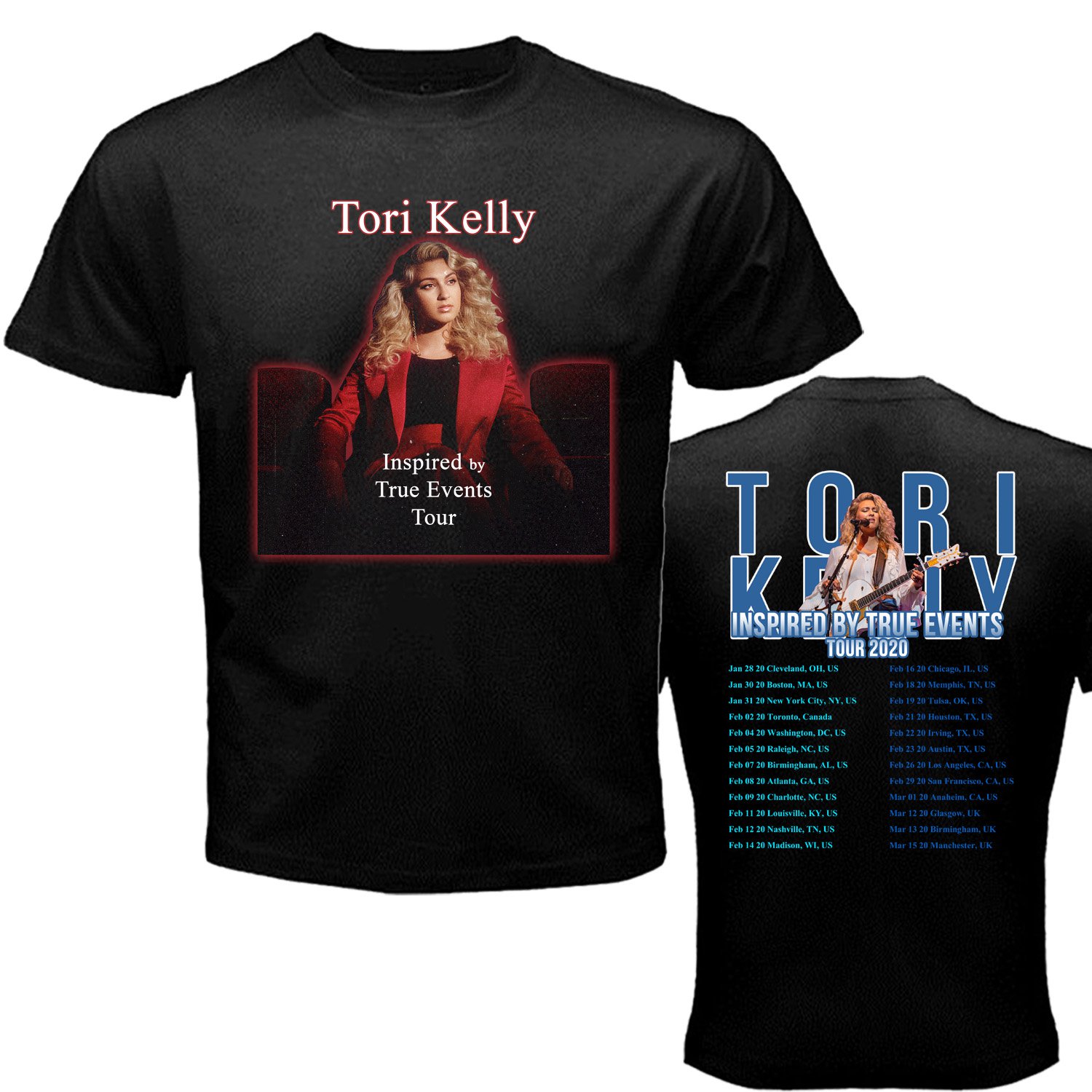 TORI KELLY - INSPIRED BY TRUE EVENTS TOUR 2020 Concert Album T-Shirt Adult S-5XL Kids Toddler Babys
