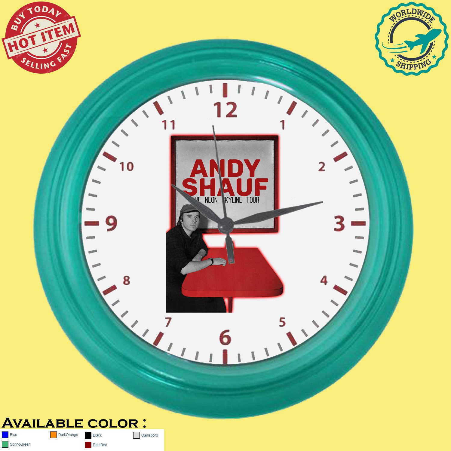 ANDY SHAUF - THE NEON SKYLINE TOUR Concert Album Wall Clocks