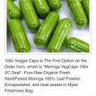 100% Pure Moringa Veggie Caps