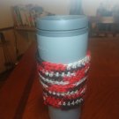 Red/Black/Grey Crochet Coffee Cozy