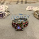 Mystic Topaz Ruby Red Size 9.5 Black Rhodium Ring
