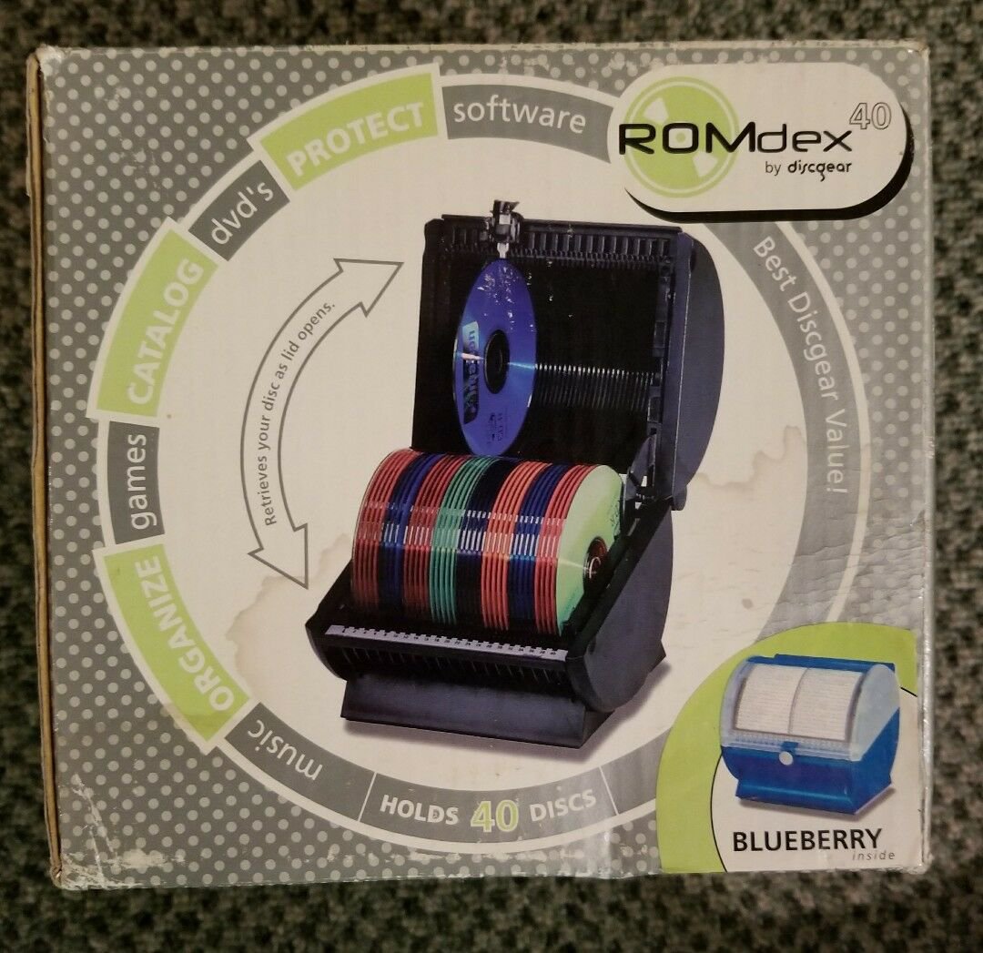 ROMDEX SELECTOR 40 CD DVD ORGANIZER ,HOLDER , STORAGE, CASE BRAND NEW BLUEBERRY