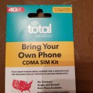 Total Wireless Bring Your Own Phone CDMA SIM kit fits all Verizon phones