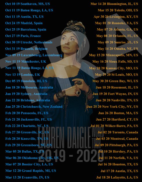 lauren daigle world tour shirts