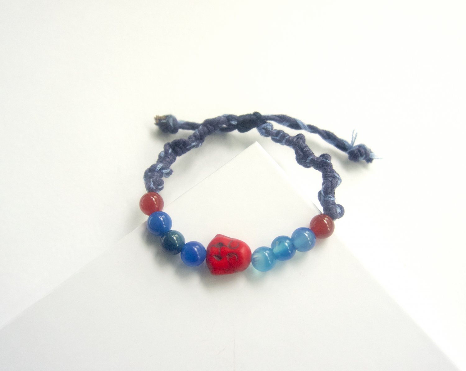 Blue Agate Budda Bracelet