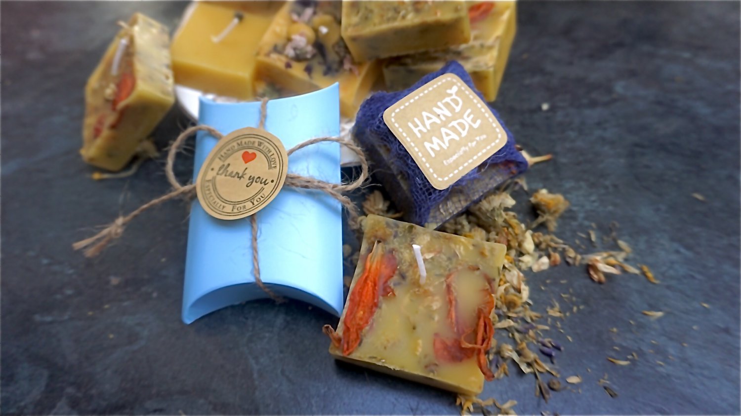 Lily German Chamomile and Lavender Pure Beewax Candle x2