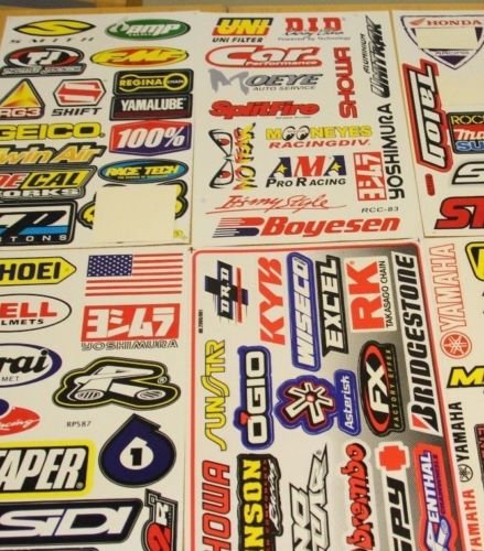 RACING MX STICKER DECALS 5 SHEET FREE SHIPPING