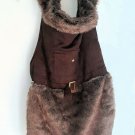 Dog Coat with Fur  for Cold Weather - Brown Size XL