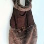 Dog Coat with Fur for Cold Weather - Brown Size XL