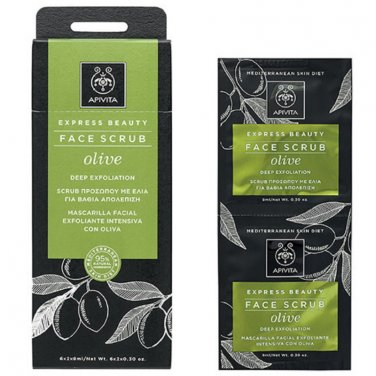 Apivita Face Scrub for Deep Exfoliation with Olive 2 x 8 ml