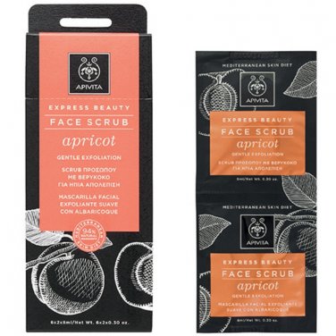 Apivita Face Scrub for Gentle Exfoliation with Apricot 2 x 8ml