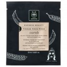 Apivita EXPRESS BEAUTY Black Tissue Face Mask Detox & Purifying with Carob 20ml