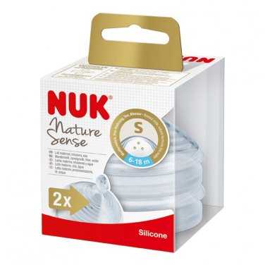 NUK Nature Sense Silicone 6-18 Months Teats MEDIUM (2 PACK)