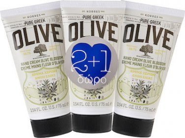 3 x KORRES Pure Greek Olive Natural Olive Blossom Hand Cream, Vegan