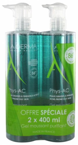 ADERMA PHYS-AC PURIFYING FOAMING GEL 2 X 400ML