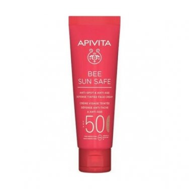 Apivita Bee Sun Anti-Spot & Anti-Age Defense Tinted Face Cream SPF50, 50ml