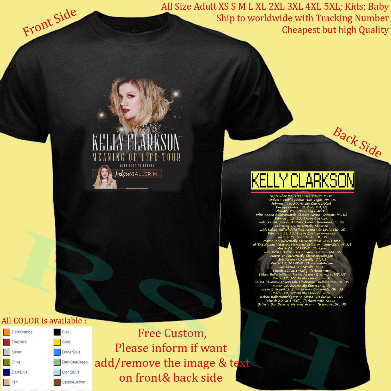 kelly clarkson tour merchandise