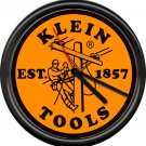 Klein Tools Electrician Electrical Sign Lineman Cable Orange Blk Sign Wall Clock
