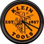 Klein Tools Electrician Electrical Sign Lineman Cable Orange Blk Sign Wall Clock