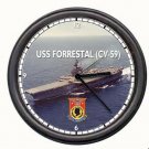 USS Forrestal (CV-59) US Navy US Veteran Sailor Military Ship Sign Wall Clock