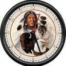 Indian Buffalo Eagle Wolf Native American Theme Wall Clock #856 Indian Buffalo Eagle Wolf Native American Theme Wall Clock #856
