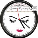 Personalized Your Name Microblading Eyebrows Eye Lashes Tattoo Sign Wall Clock