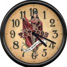 Retro Vintage Tattoo Parlor Sailor Jerry Nautical Art Pinup Girl Sign Wall Clock Retro Vintage Tattoo Parlor Sailor Jerry Nautical Art Pinup Girl Sign Wall Clock