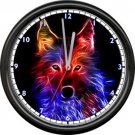 Wolf Wolves Wildlife Neon Moon Colors Native Poster Art Sign NO LIGHT Wall Clock Wolf Wolves Wildlife Neon Moon Colors Native Poster Art Sign NO LIGHT Wall Clock