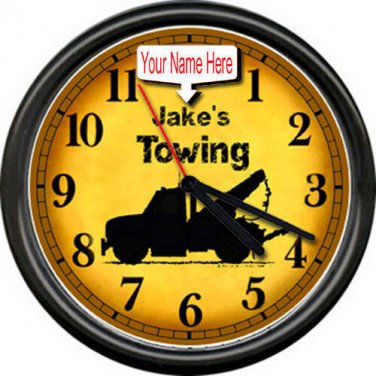 Personalized Your Name Towing Tow Truck Driver Company Recovery Sign Clock #929