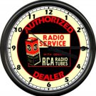 RCA Radio Tube Service Dealer Retro Sign Wall Clock