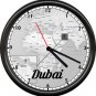 Time Zone Dubai New York Paris London Tokyo Travel Map Gift Sign Wall Clock