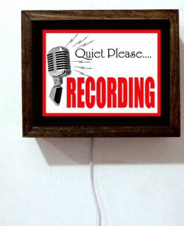 Quiet Please Recording Studio On Air Retro Vintage Micophone Light Lighted Sign