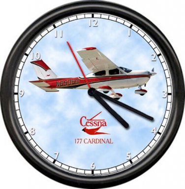 Cessna Cardinal 177 Flying Aviation Decor Plane Airplane Pilot Sign Wall Clock