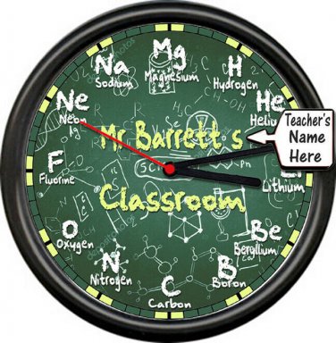 Personalized Name Chemistry Math Science Teacher Professor Gift Sign Wall Clock