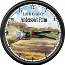 Personalized Tractor Family Farm Farmer Barn Country Life Is Good Wall Clock