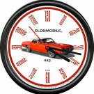 Licensed 1972 Oldsmobile Cutlass 442 Muscle Car General Motors Sign Wall Clock