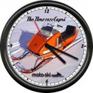 Moto Ski Capri 1972 Snowmobile Racing Retro Vintage Dealer Sign Wall Clock