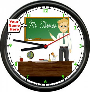 Personalized School Teacher Name University Professor Gift Sign Wall Clock