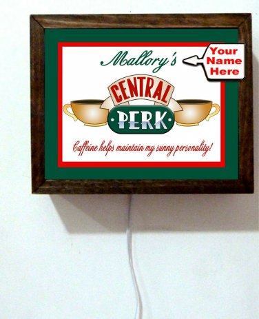 Custom Your Name Coffee Bar Shop Caffeine Central Perk Brew Light Lighted Sign