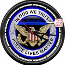 Personalized Police Officer Name Dept Cop Blue Lives Matter Gift Sign Wall Clock