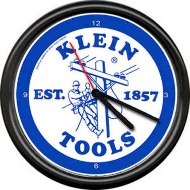 Klein Tools Electrician Electrical Sign Lineman Powerlines Cable Sign Wall Clock