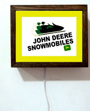John Deere Snowmobile Snowmobiling Gear Repair Service Shop Light Lighted Sign
